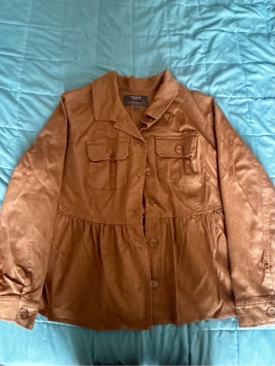 torrid Jackets & Blazers - torrid brown button-front utility jacket with peplum waist